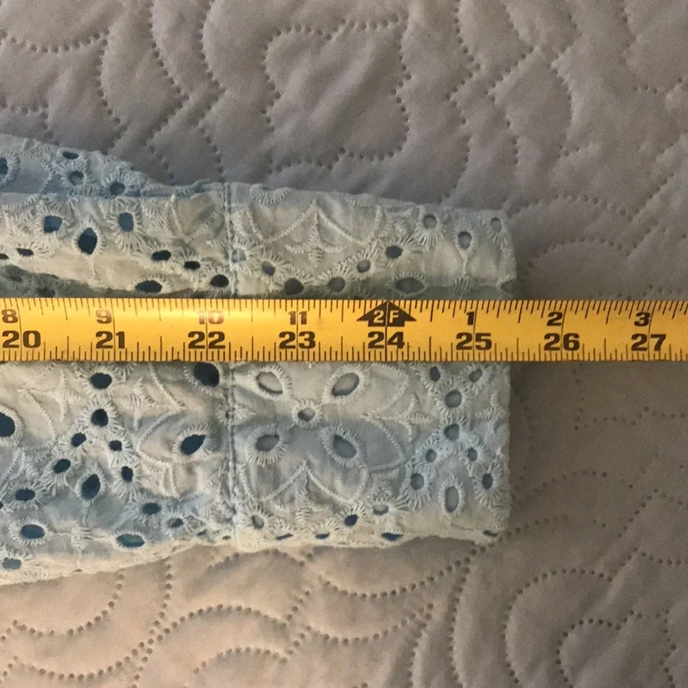 On 34th Blue Cool Eyelet Blouse Top Spring Plus Size Curve Loving Size… - Picture 15 of 15